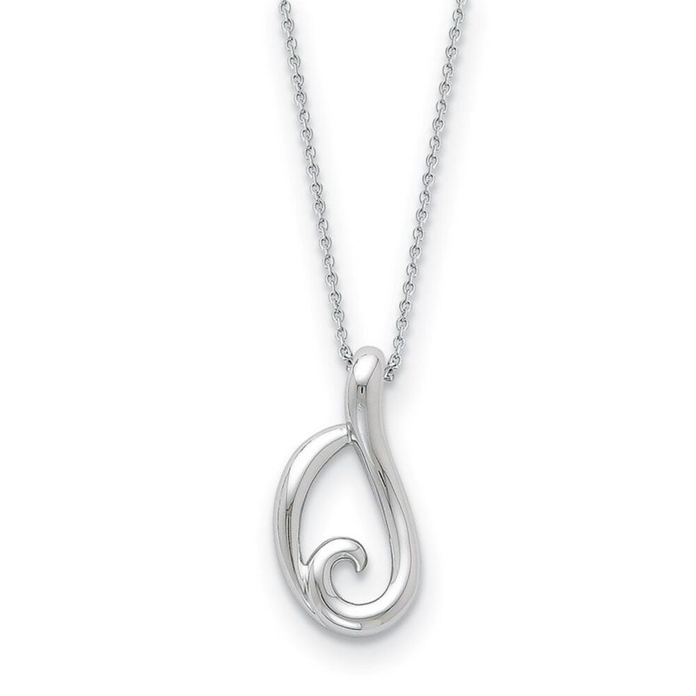 Rhodium Plated Sterling Silver Friendship Hug Necklace, 18 Inch